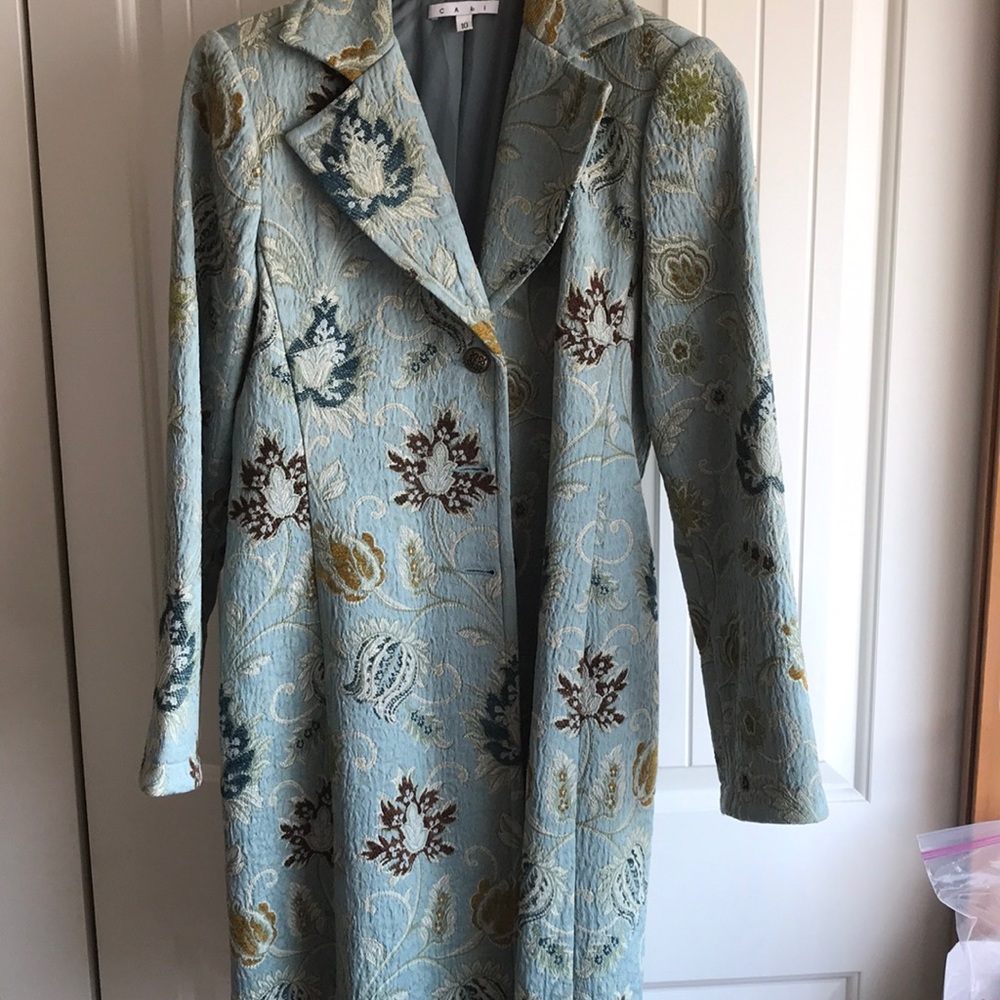 Cabi size 10 Brocade Coat with Velvet Sash